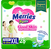 Merries (Меррис) Good Skin подгузники-трусики размер XХL 15-25кг, 28 шт, PT.Kao Indonesia