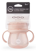 Happy Baby (Хеппи Беби) поильник с трубочкой и ручкой Feeding Cup с 9месяцев, 250мл, розовый, Zenith Infant Products Co.,Ltd